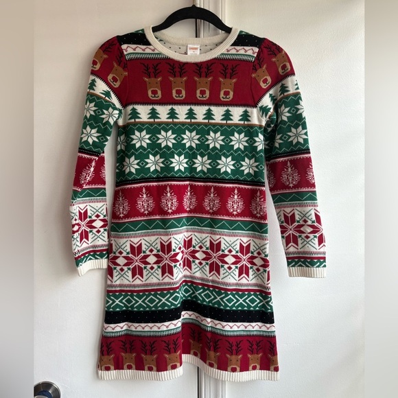 Gymboree Girls Intarsia Fairisle Sweater Dress Christmas Cabin - Picture 2 of 7